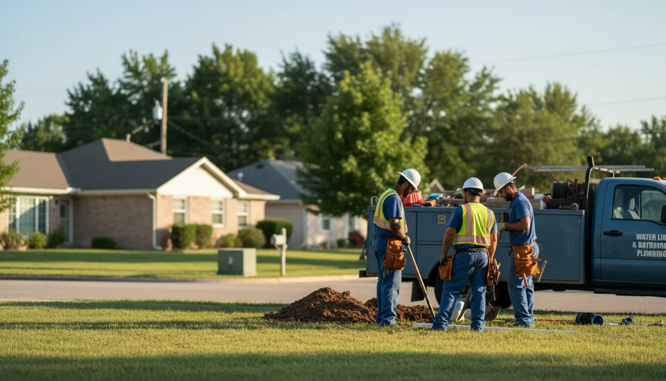 Residential water line and bathroom plumbing service in Winston, OR